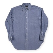 GLENOVER グレンオーバー ストライプ BD 長袖 ドレスシャツ サイズ L /ホワイト×ブルー/メンズ