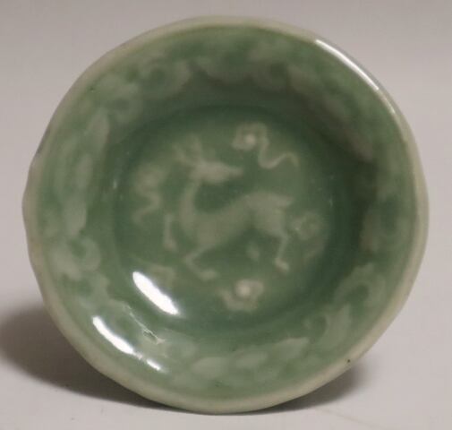 骨董青磁三田青磁超希少瓢箪著書掲載品同手豆皿小皿1客