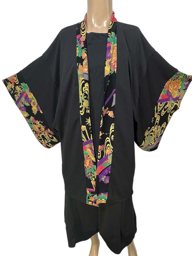 和柄着物カーデ/パープル　SA25-14