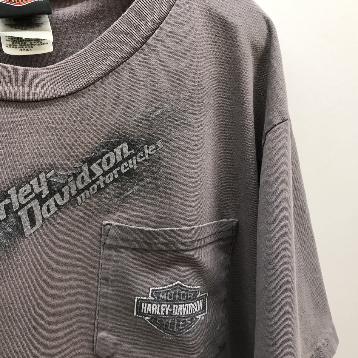 ハーレーダビッドソン 00年代 USA製 半袖 Tシャツ 両面プリント LAKELAND FLORIDA フライングイーグルドローイングデザイン  グレー L