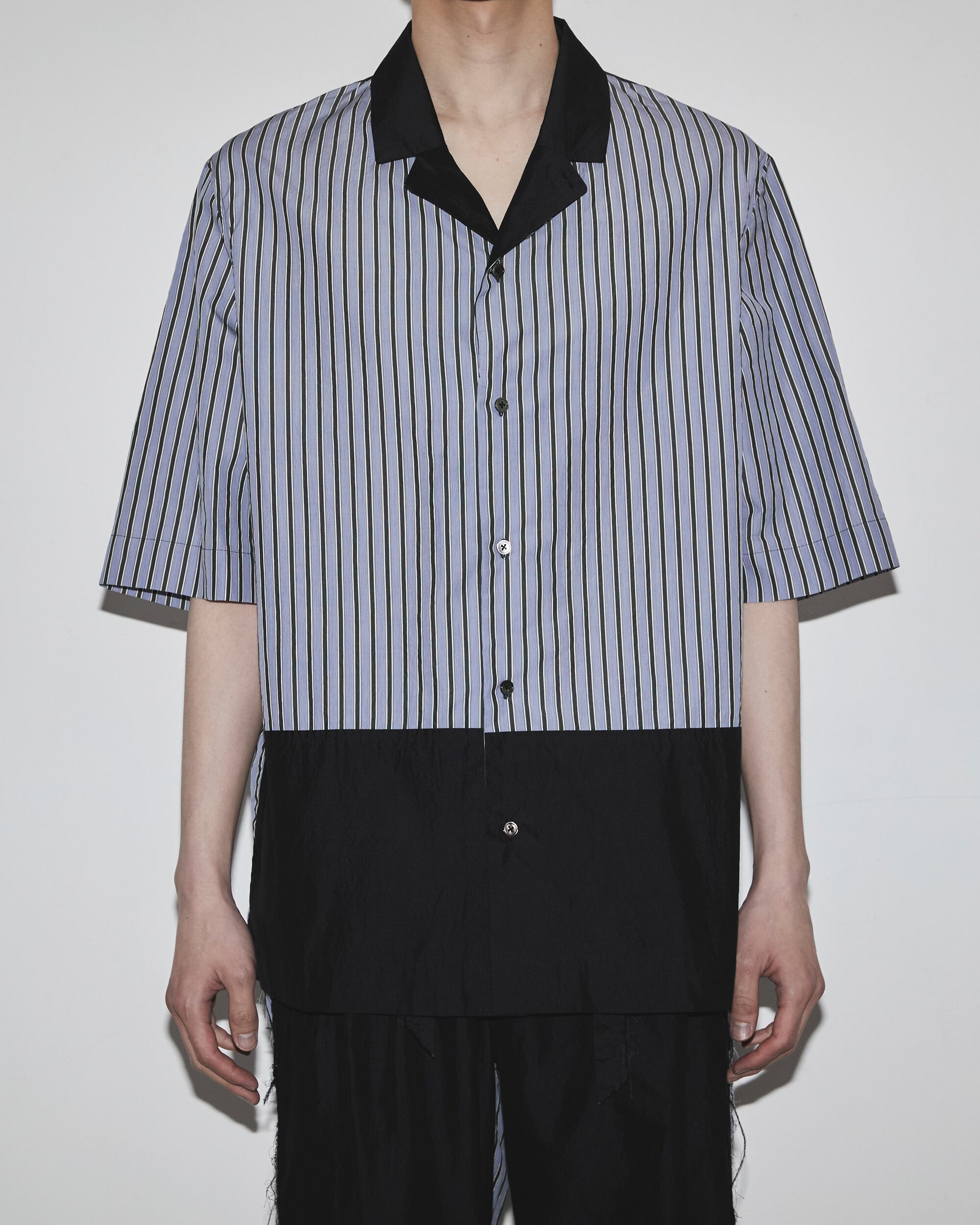 CONTROLLA+silk blend luxury bicolor open collar shirt | CONTROLLA+