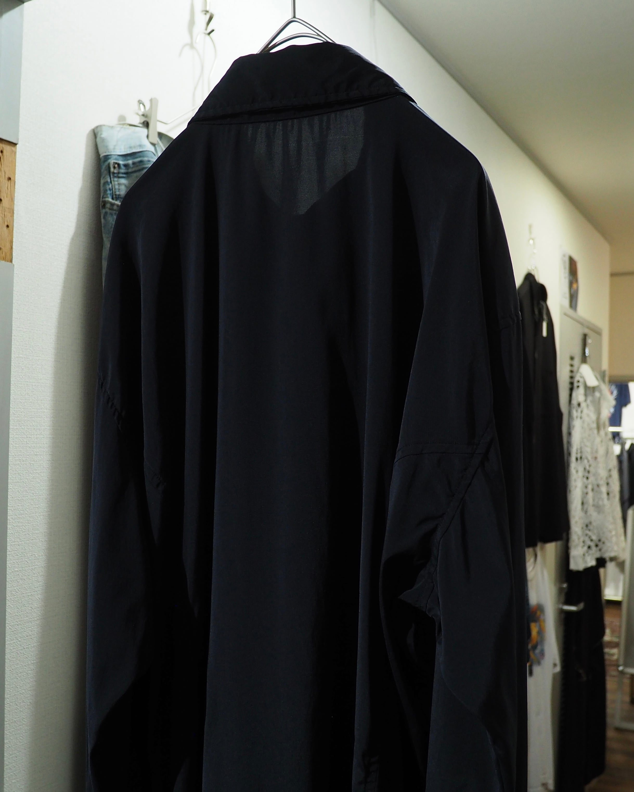 1990 - 00s " 5351 Pour Les Hommes " Black Pointed Collar Archive Drape Shirt