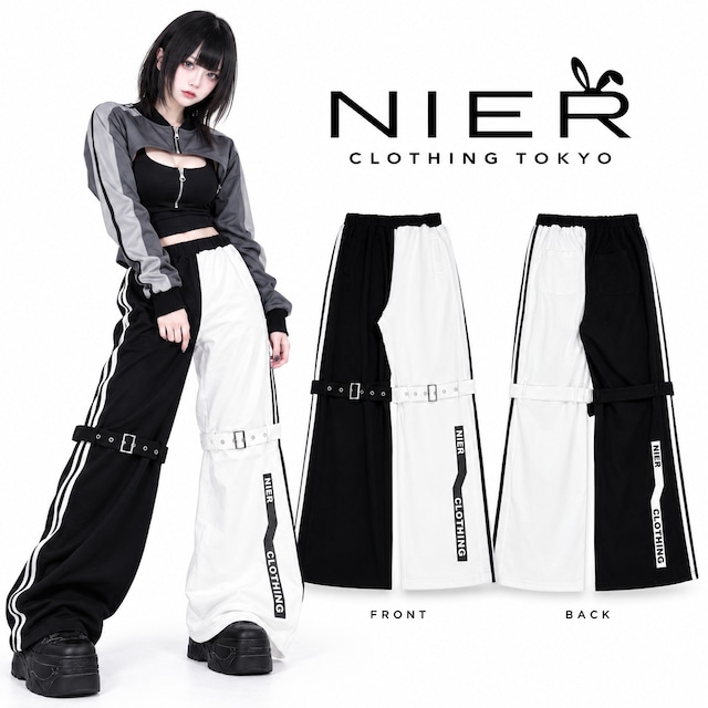 BLACK×WHITE CROSS DIMENSION PANTS