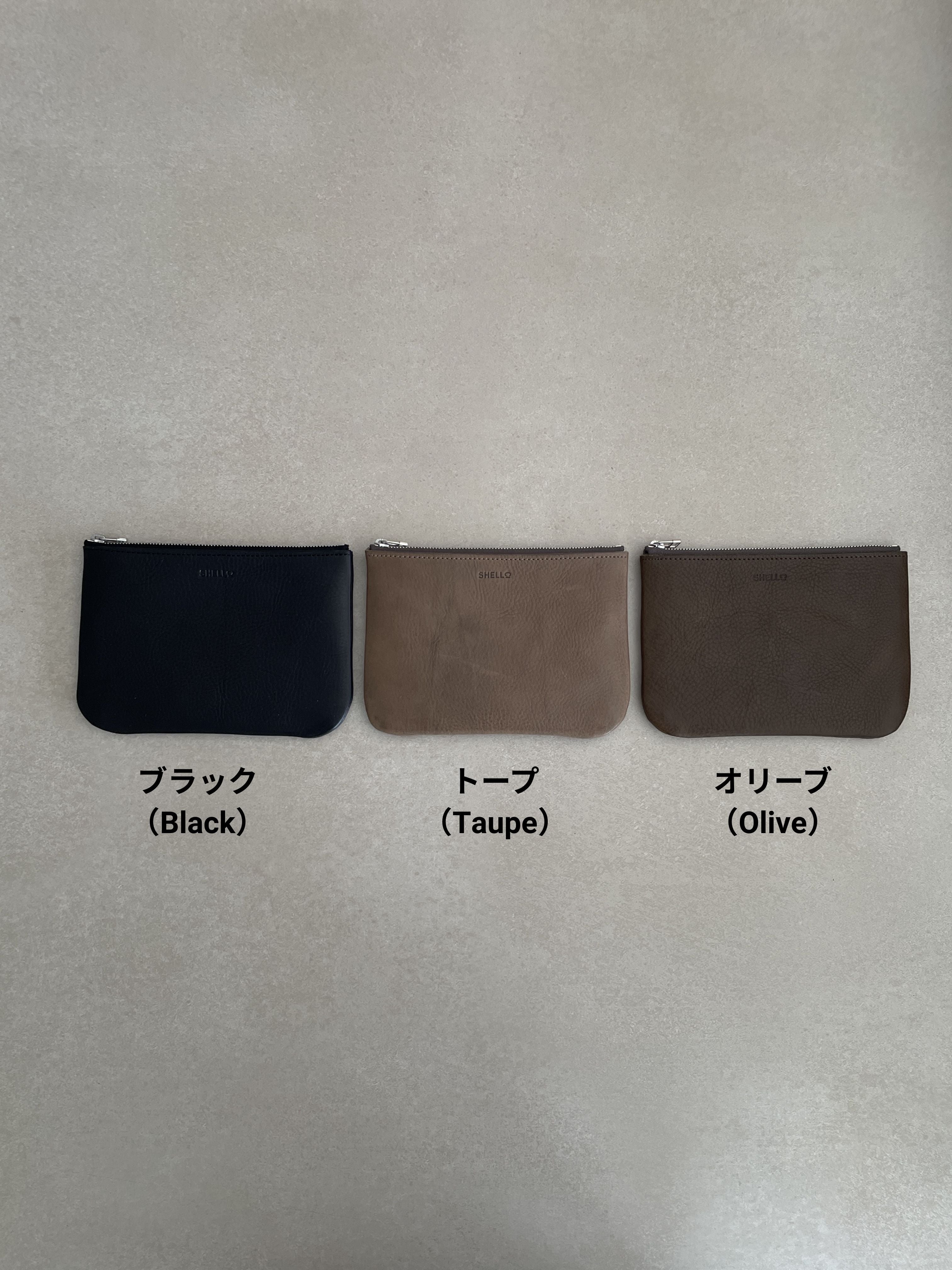 フラットポーチ（M)｜NEBRASKAレザー｜SHELL | SHELL