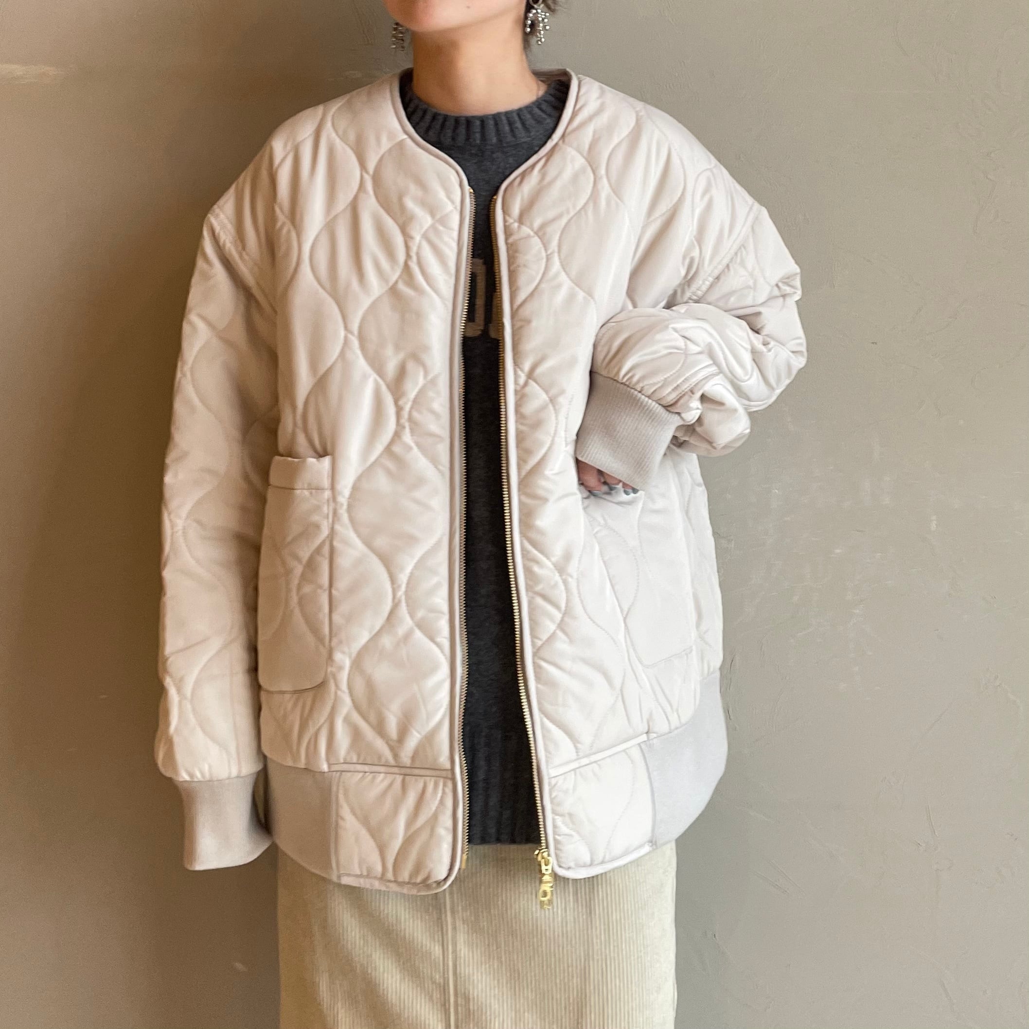 siro シロデラボンテ キルティングジャケット MA-1 エクリュ楽天市場