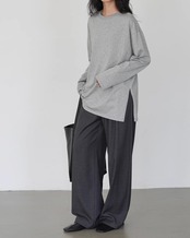 Side slit long T-shirt　T20474