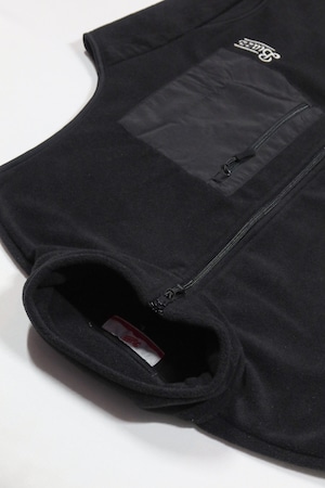 LOGO PATCH MICRO FLEECE VEST [BLACK]