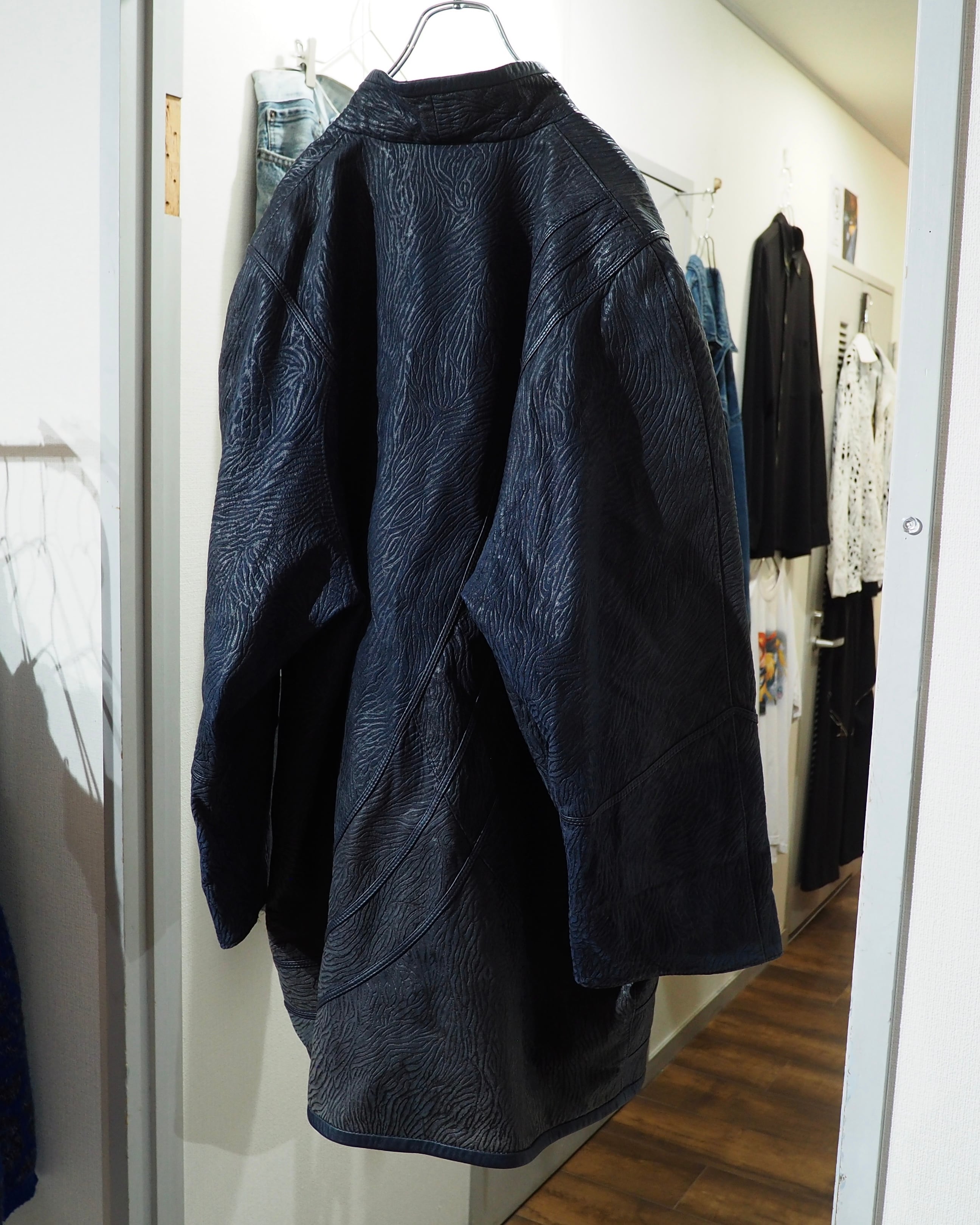 1990s " 珍品 ‐ Made in Spain " Vintage Lamb Leather Mao Collar China Jacket