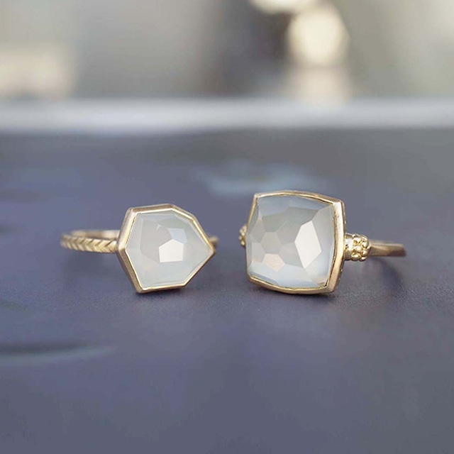 Milky Quartz / K18YG Ring（CR035-MQ）