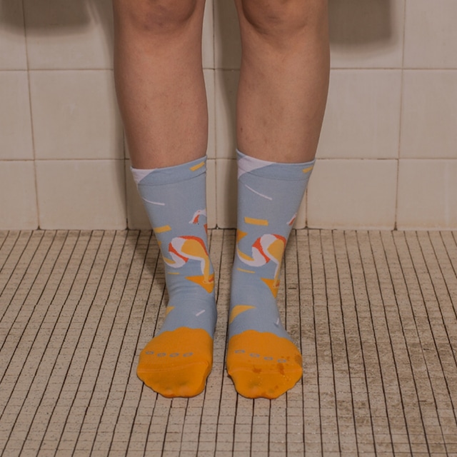 【Goodpair Socks】Fancy Footwork Run・ソックス／ライトブルー