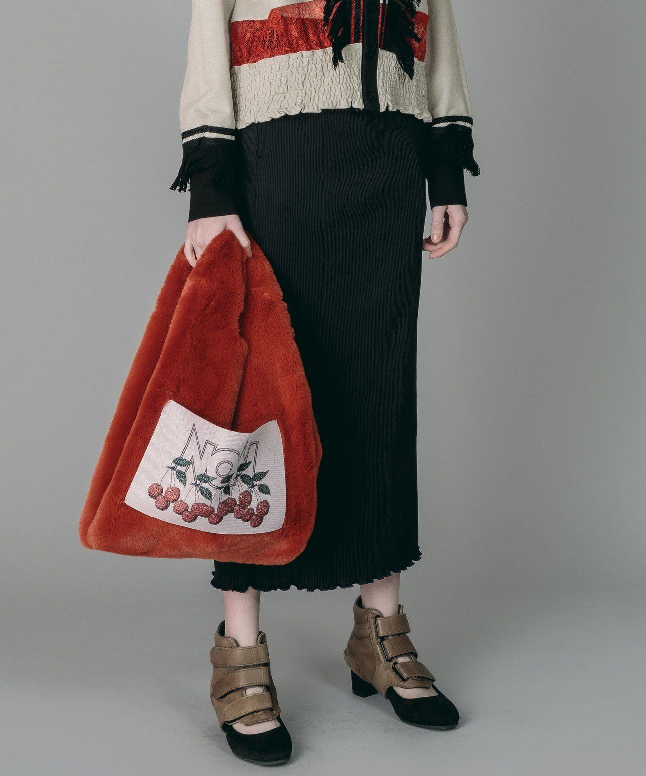 スカート NON TOKYO RIB TIGHT SKIRT SHEEP別注】PRINT RIB TIGHT SKIRT / CUTLERY / プリントリブ