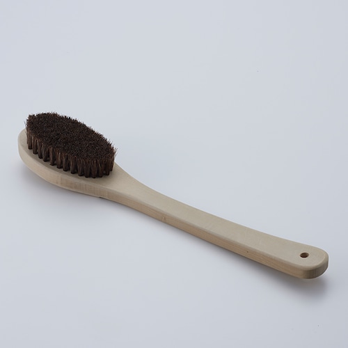 ボディブラシ 身体用 長柄 花馬毛の尻尾　／　Body Brush　for Body (long handle, the tail of a flower horse)