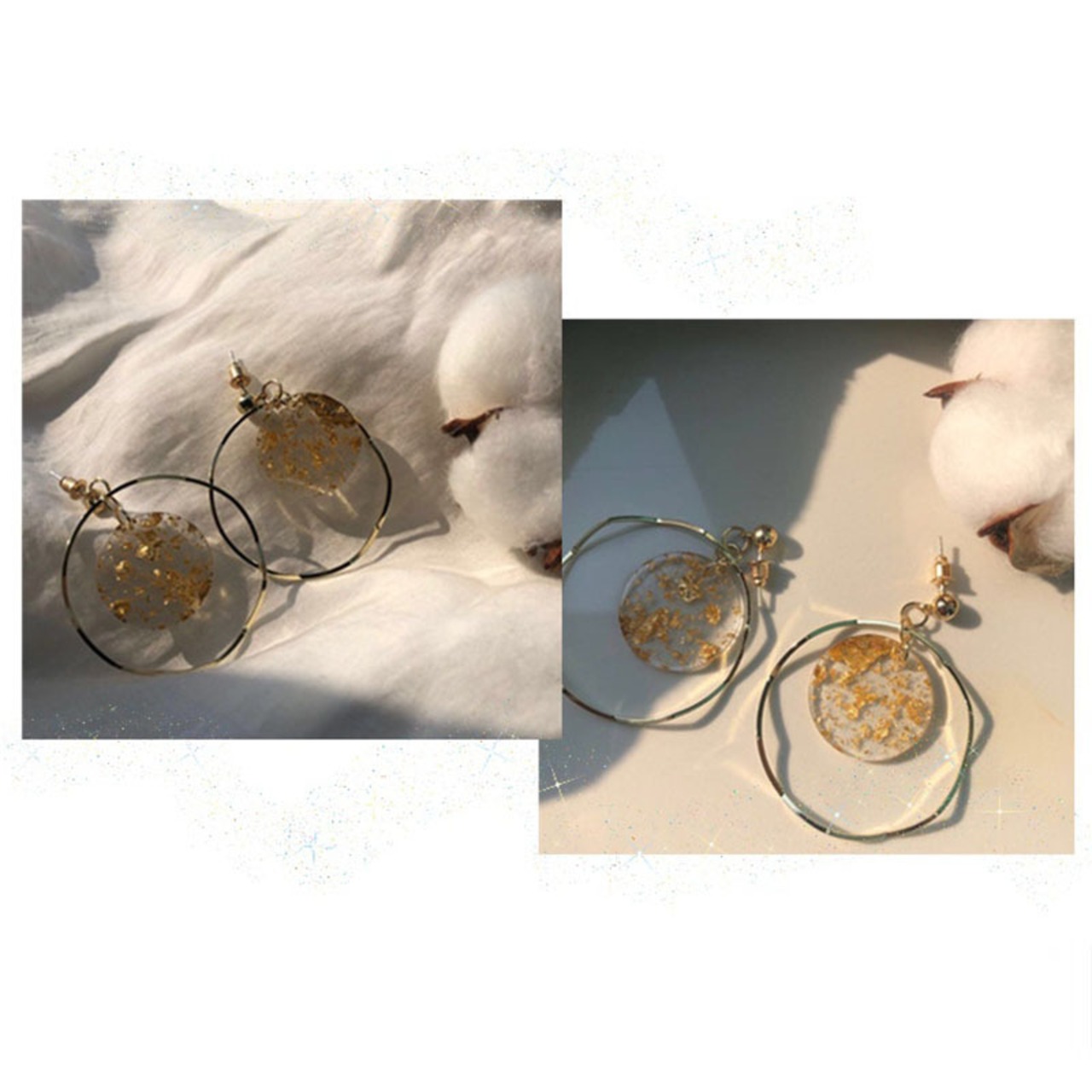 FOR YOUイレギュラーフープS925シルバー針アクリルイヤピアス