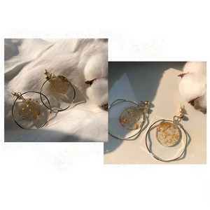FOR YOUイレギュラーフープS925シルバー針アクリルイヤピアス