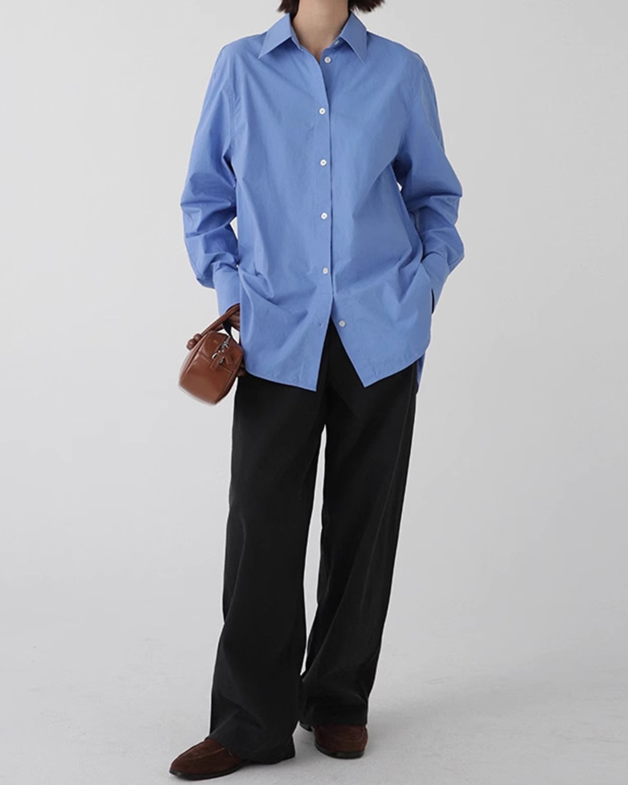 Wide straight cotton Pants　T20250