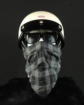 ROBIN FACEMASK /チェック　ブラックグレー