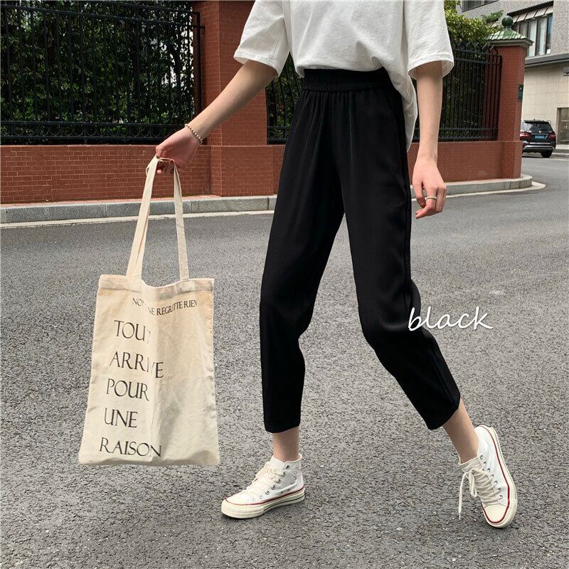 カジュアルパンツ サマールーズ薄手ブラック 夏物 萌量不足33167378624