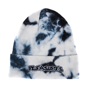 【PLEASURES/プレジャーズ】BACKBONE DYED BEANIE ニット帽 / WHITE