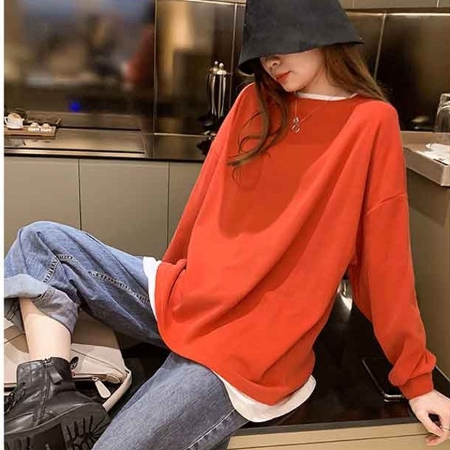 トップス レディース 送料無料 3色 クルーネック セーター スウェット プルオーバーフェイクレイヤード レイヤード風 オーバーサイズ  サイズリブ ハイネック 大きいサイズ ゆったり ビックシルエット サイドスリットハイネックニット ハイネックニット リブニット 無地ニット サイドスリットニット ゆったりニット ミディアムニット ニット カジュアル 無地 シンプル 休日 デート ランチ ママ友 20代 30代 秋 冬 あったか 韓国 韓国ファッション オルチャン