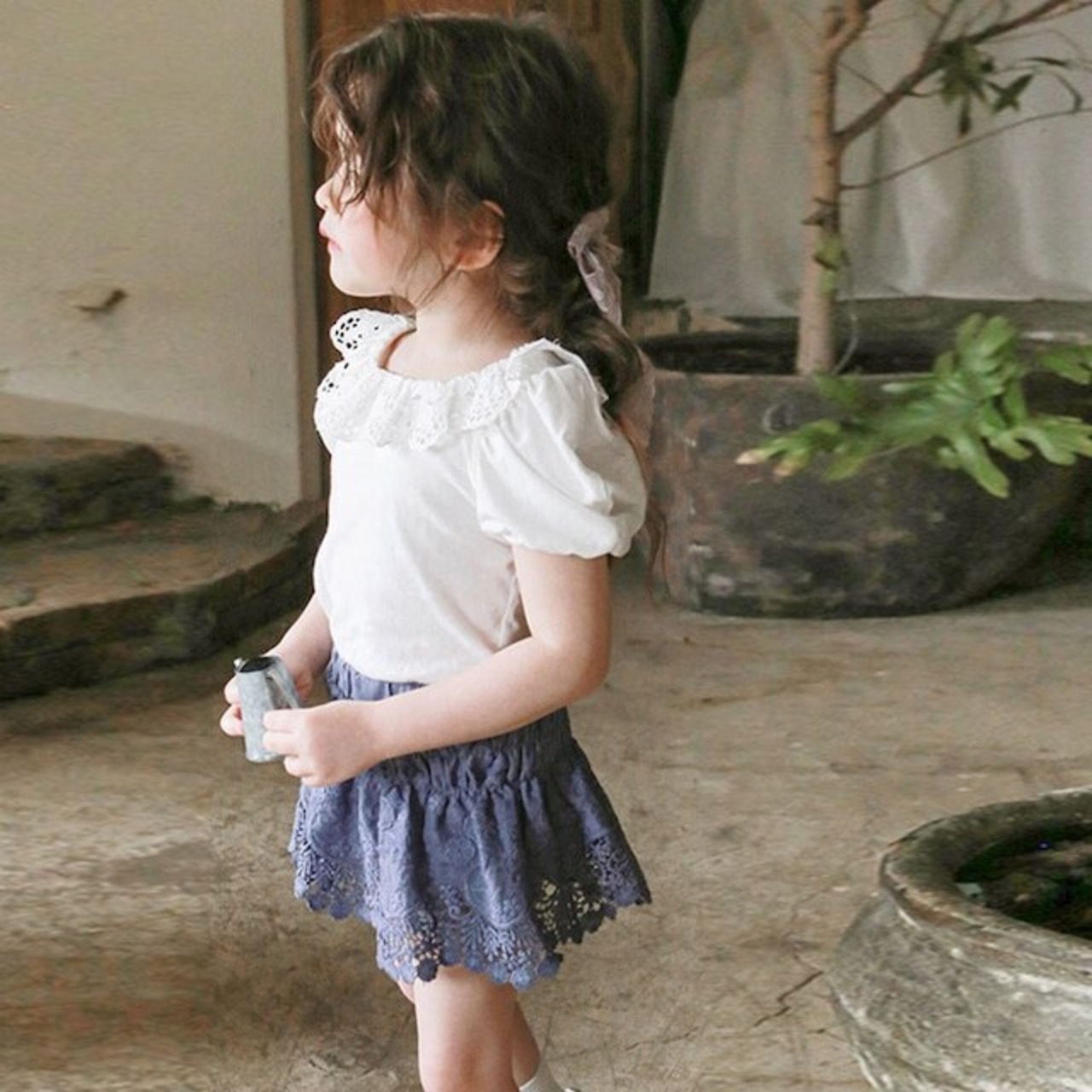 夏ピュアカラーレースインパンスカート