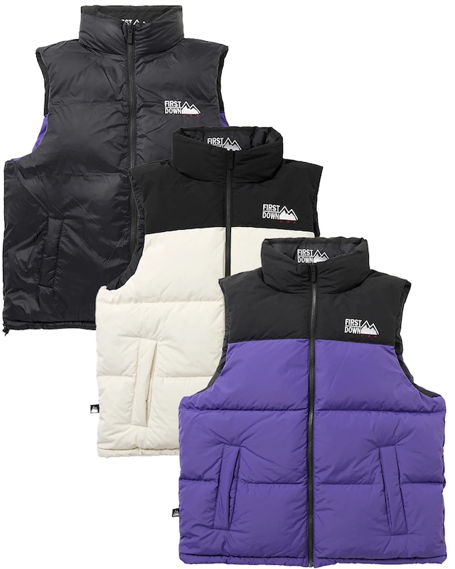 FIRST DOWN USA|BUBBLE DOWN VEST MICROFT® -2 Coloe- (リバーシブル)送料無料