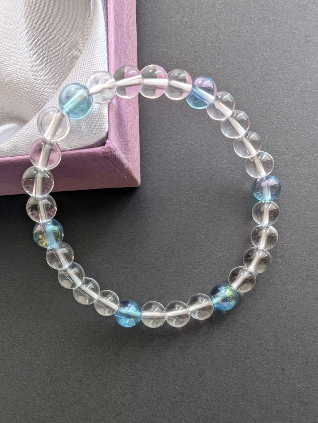 アクアオーラ&水晶 6mm玉 | 天然石のささやき