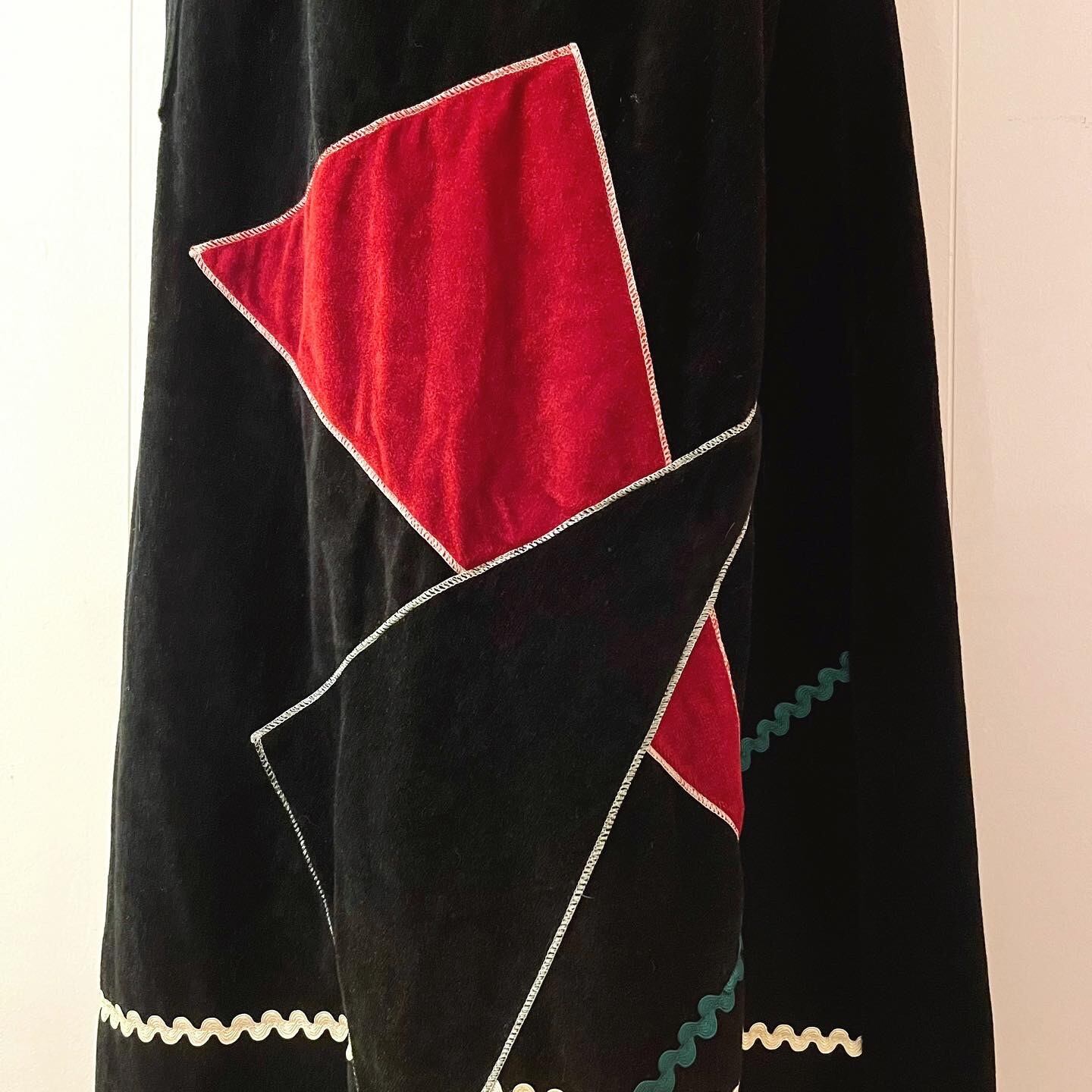 black velours △ patchwork skirt