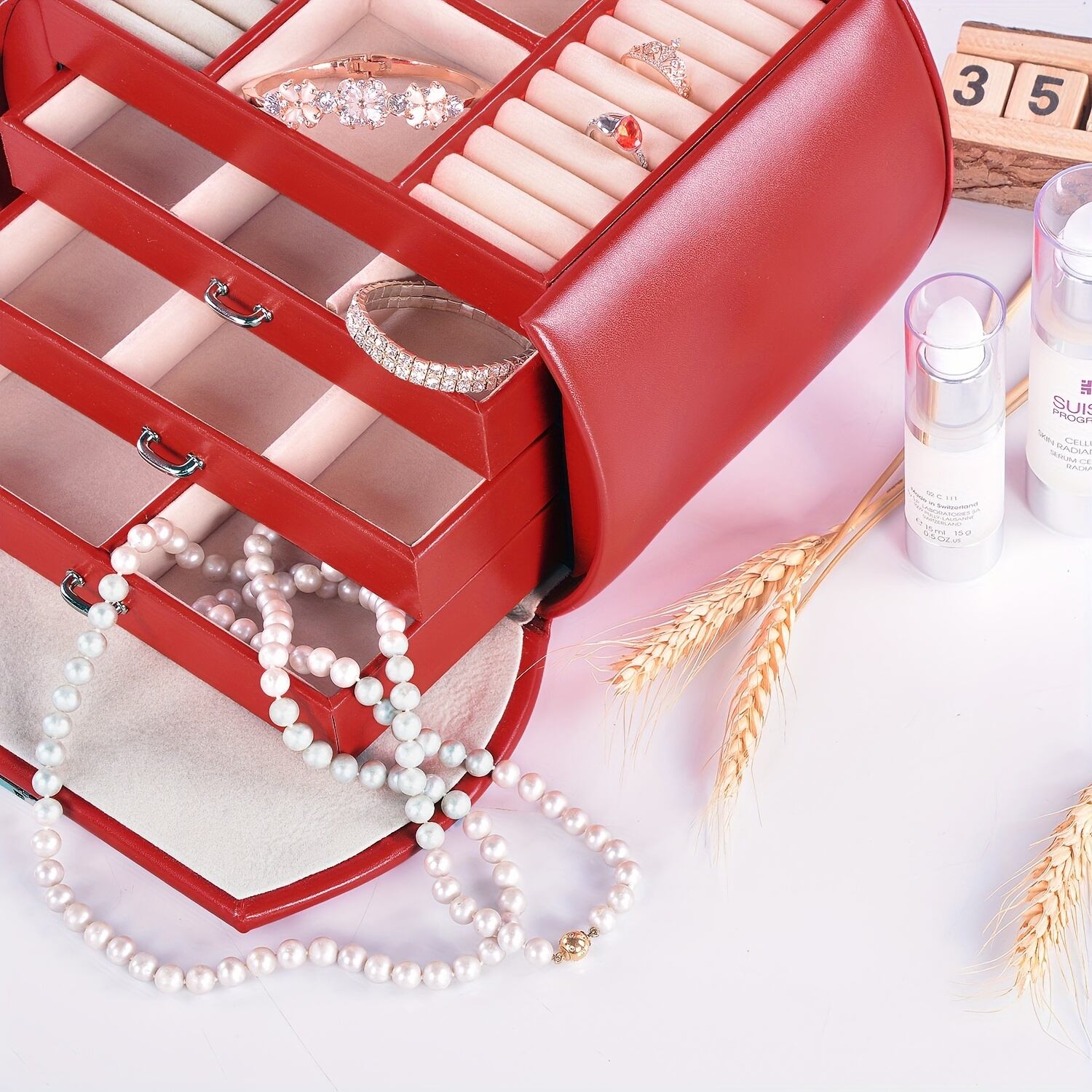 ジュエリー ボックス 持ち運び 3段引き出し おしゃれ かわいい