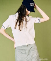 ジップアップポロニットTOPS (IVORY)　CQ-49027