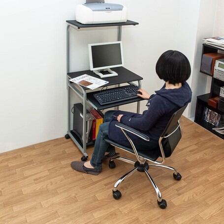 棚付き PC DESK 60 BK/NA || 家具・インテリア デスク | ロシナンテ ...