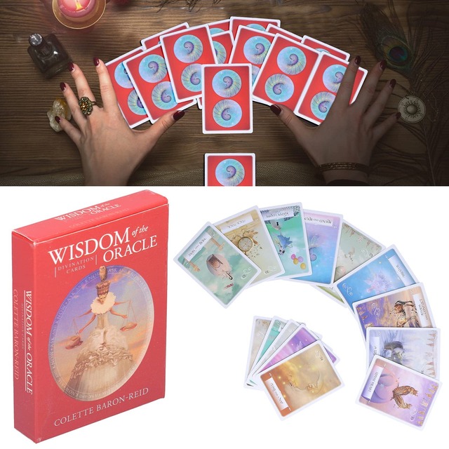 【人気商品】タロットデッキ、知恵オラクルカード52pcs絶妙な紙カードクラシックタロットカードセット良い手の気持ち環境に優しい英語タロットカード初心者のためのガイドブック付きデッキタロットカード愛好家