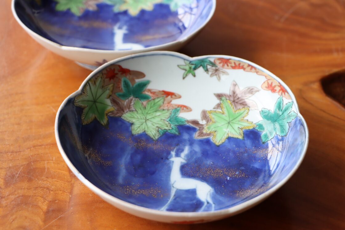 五寸 向付 伊万里焼 鍋島様式 色絵 鹿紅葉文 | PAY ID