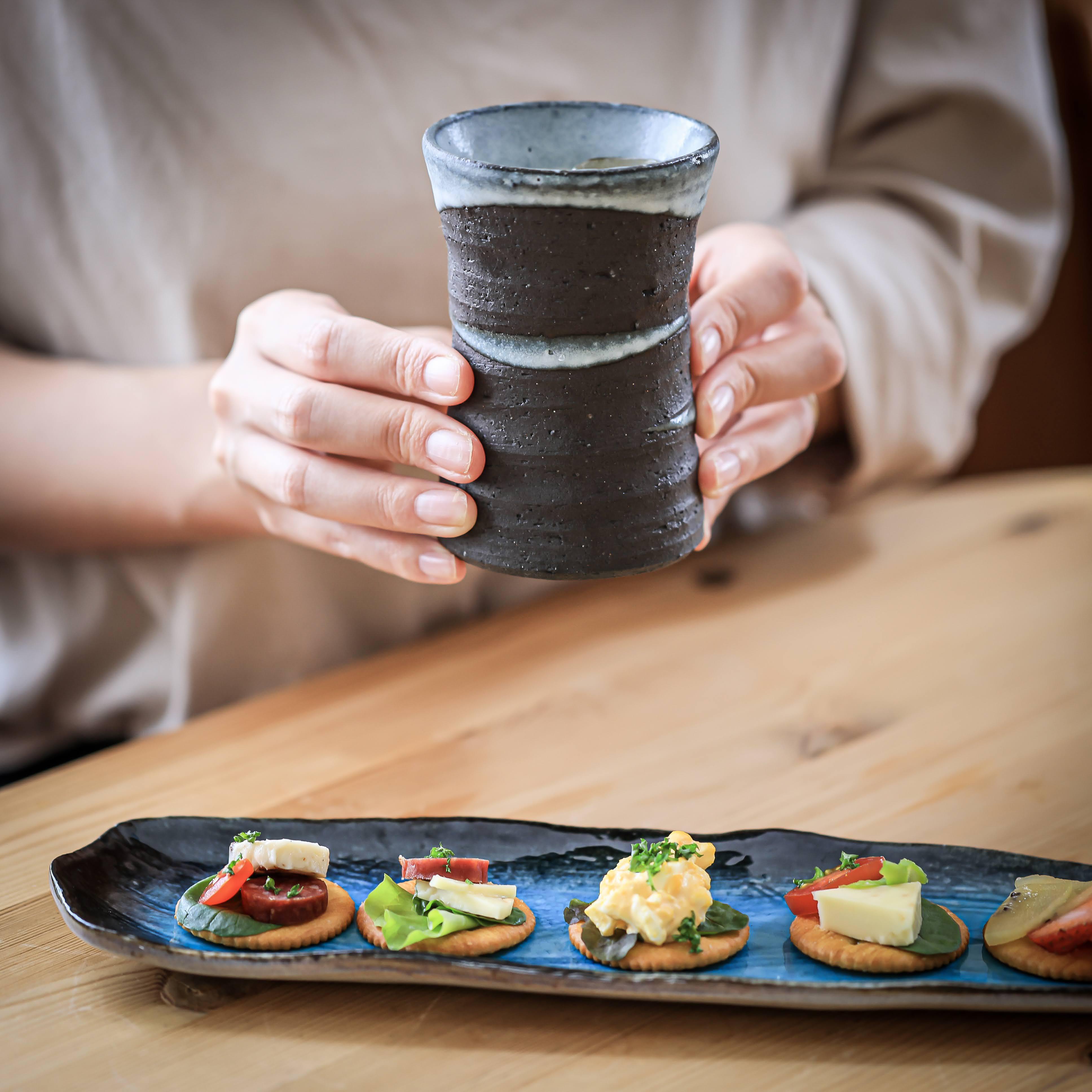 ロング焼酎カップ「黒彩」