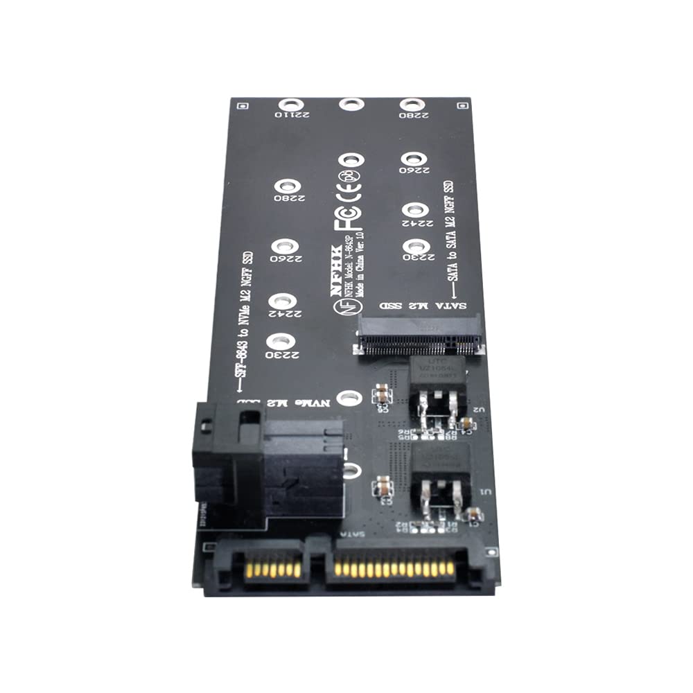 NFHK SFF-8643 - U2キット NGFF M-Key to HD Mini SAS NVME PCIe SSD SATAアダプター マザーボード用