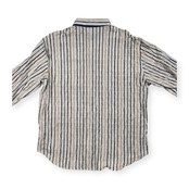 PIA SPORTS ピアスポーツ ストライプ シアサッカー風 BD 長袖シャツ サイズ 5 /ホワイト系/メンズ/ライカ/日本製