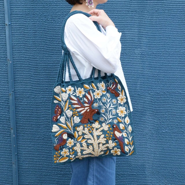 メキシコ シナカンタン刺繍ハンモックバッグ（26-005）
