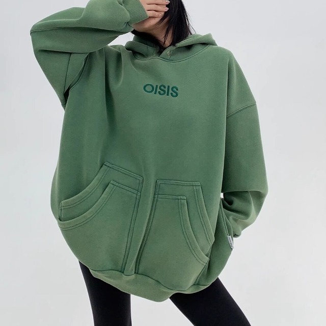 American Embroidery Oversize Hoodies Sweatshirt 125008