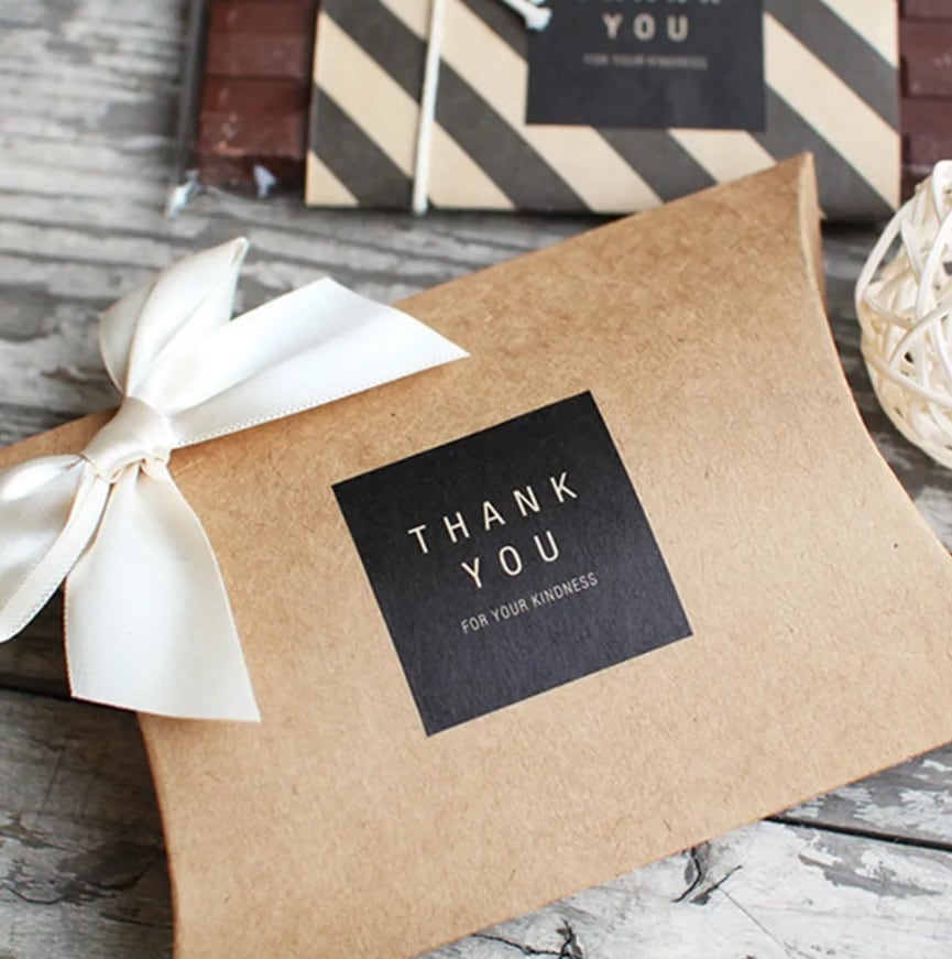 大判サンキューシール 黒四角大 20枚 | cozyhome