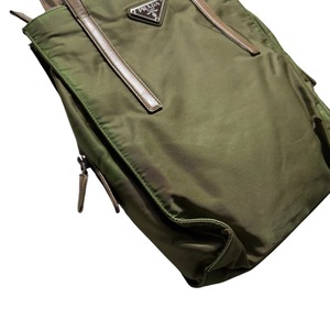 PRADA green nylon hand bag
