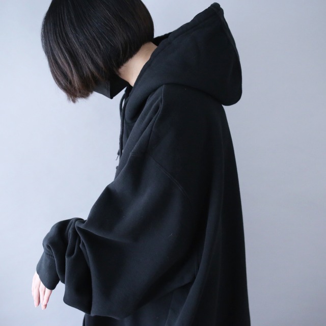 "刺繍" CAT front design XXXL over silhouette sweat parka