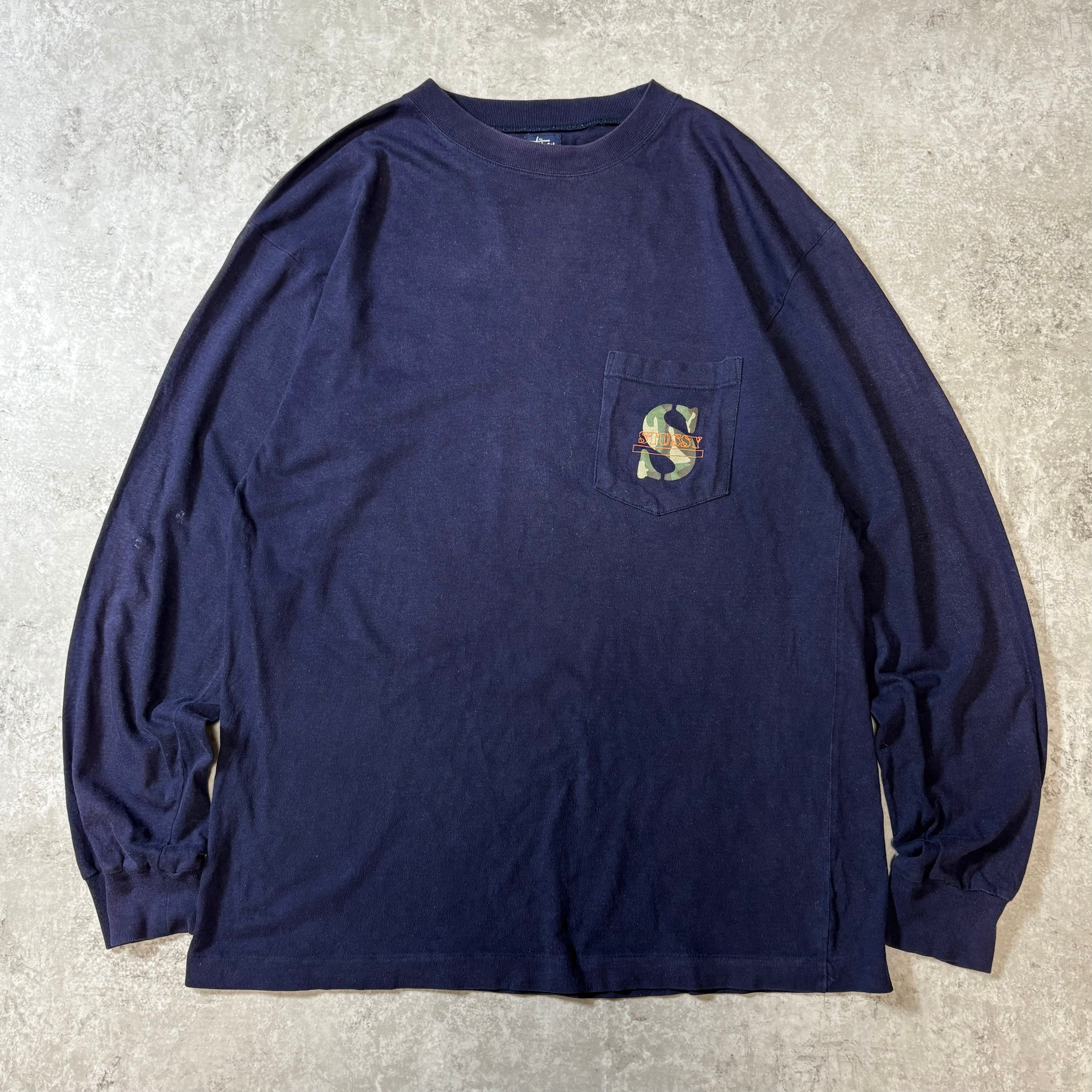 1990s "STUSSY" Long Sleeve Pocket T-shirt