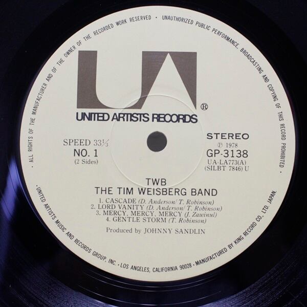 The Tim Weisberg Band / The Tim Weisberg Band [GP 3138] - 画像3