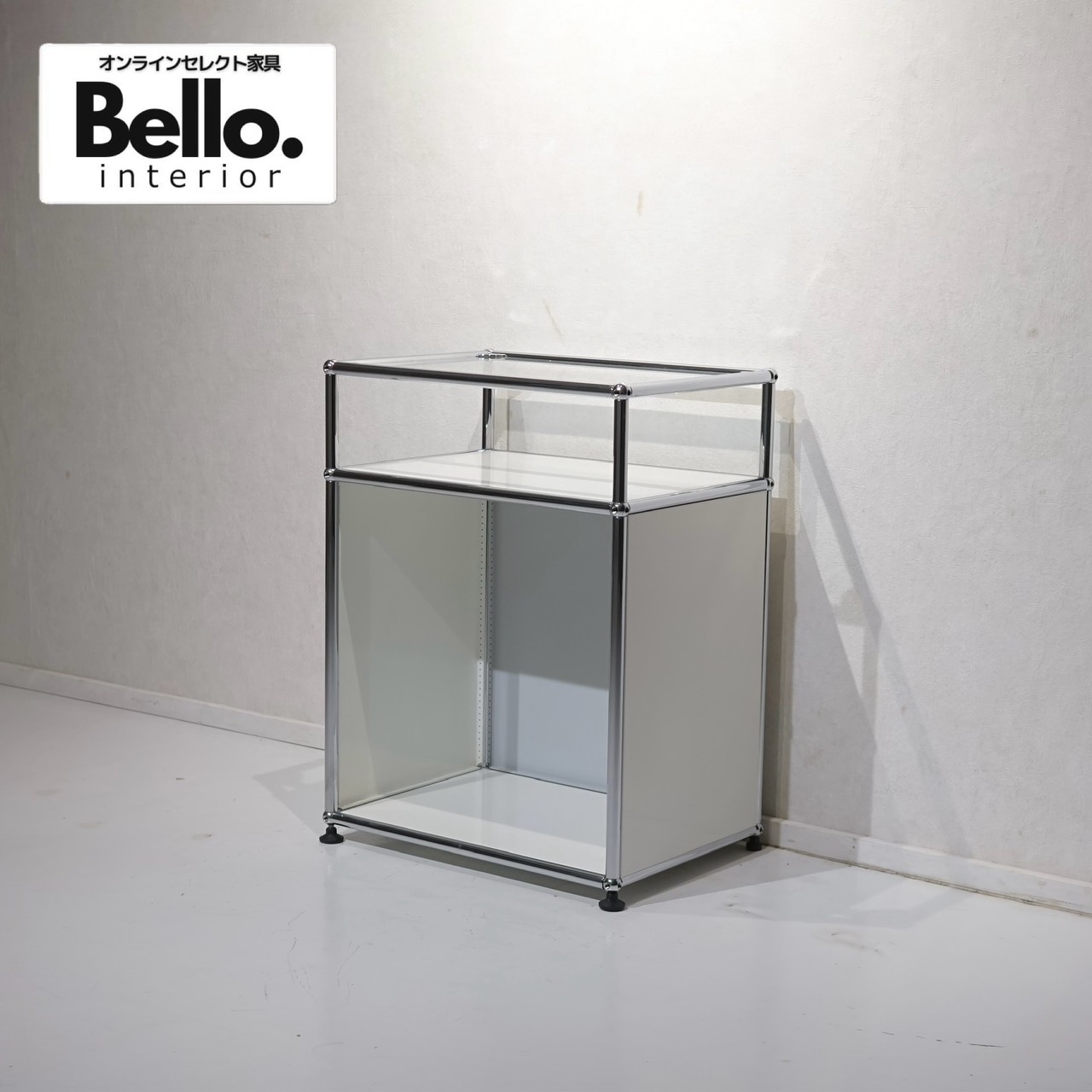 USM Haller ハラー キャビネット サイドボード 1列2段 ユニットラック シェルフ 棚 収納 ホワイト 白 モダン ミニマル ホテルライク