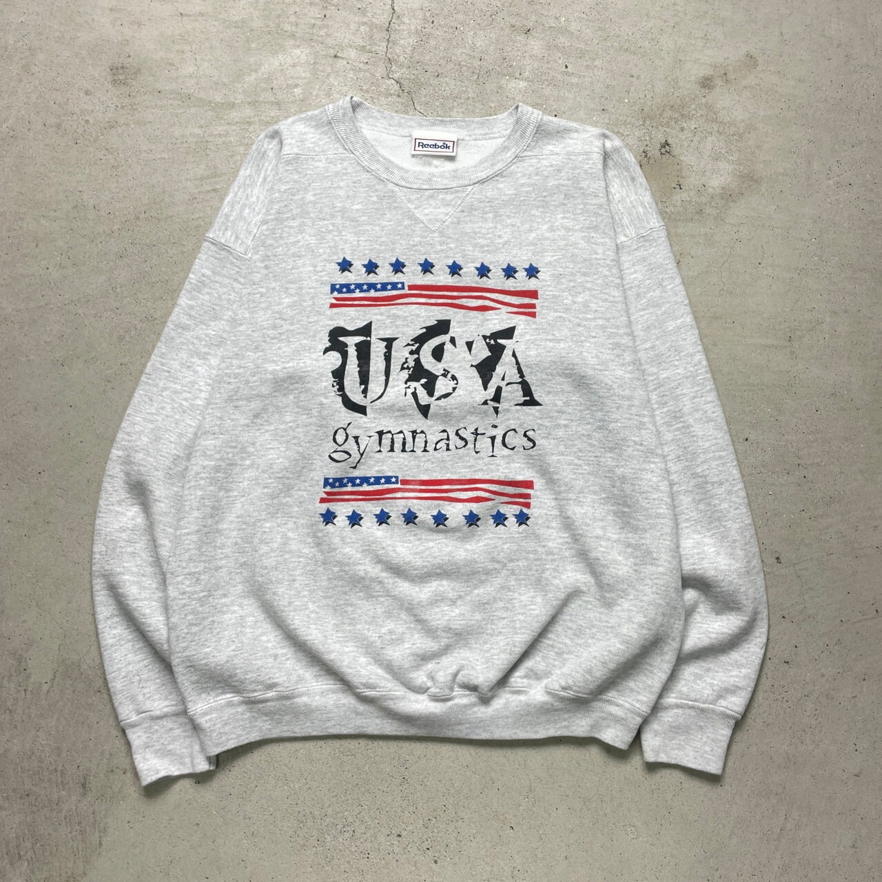 90年代 Reebok リーボック プリントスウェットシャツ メンズL相当 古着 