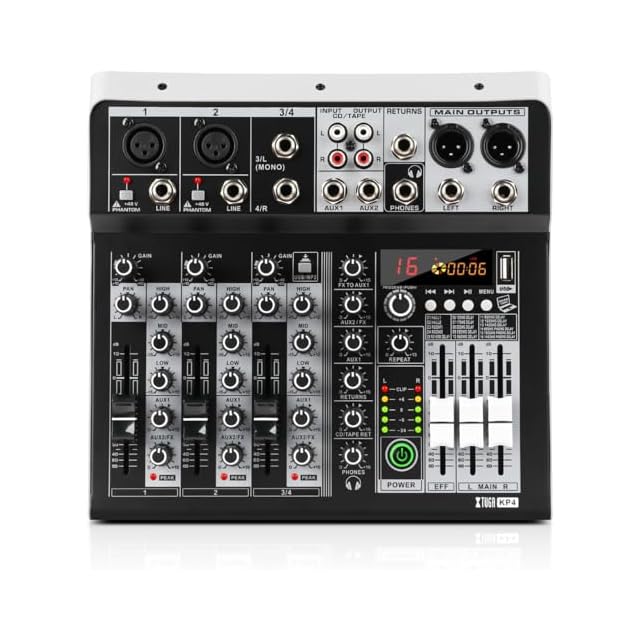 XTUGA KPミキサー、16ビットDSP効果USBオーディオインタフェース効果+