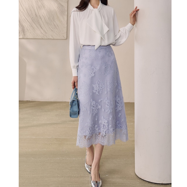 フラワーレースAラインスカート　JC0281