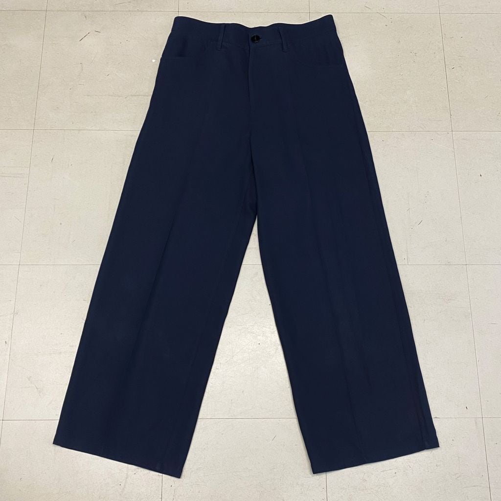 JIL SANDER ネイビー ワイドレッグスラックス JIL SANDER ジルサンダー Slacks Pants スラックスパンツ JSPQ301005