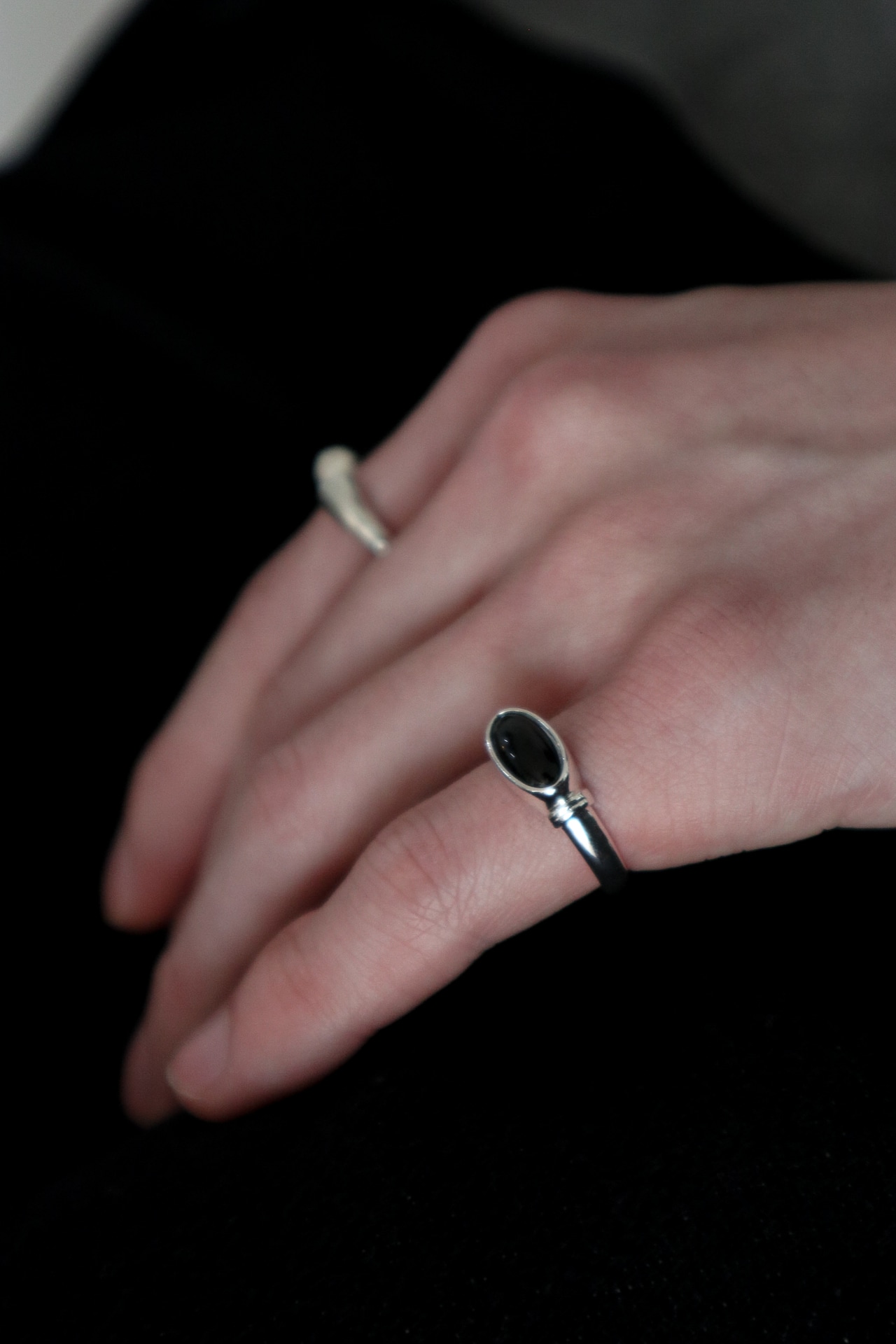 Natural Stone Ring "Niré" Black Onyx