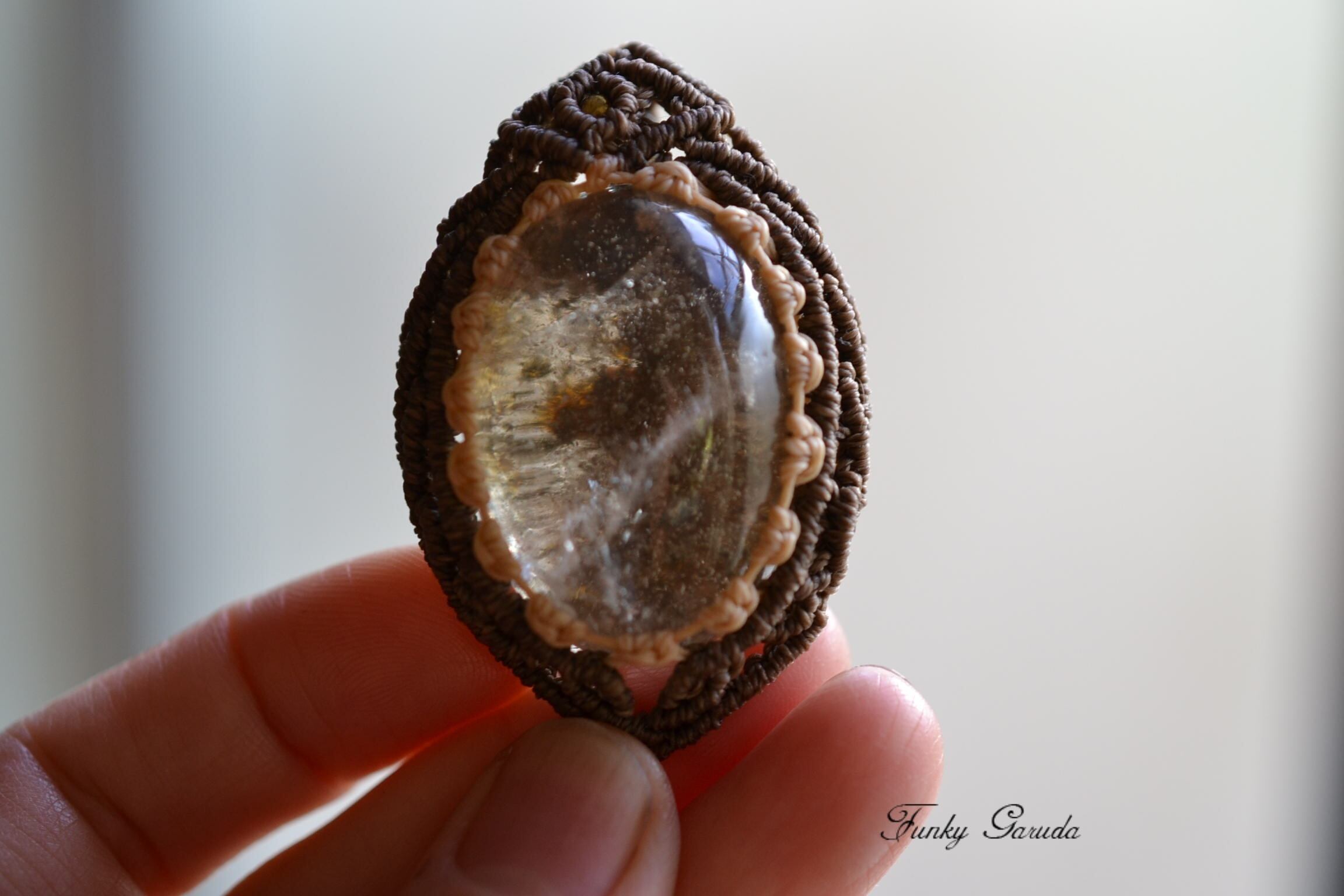 水晶の世界★ガーデンクォーツ マクラメペンダント