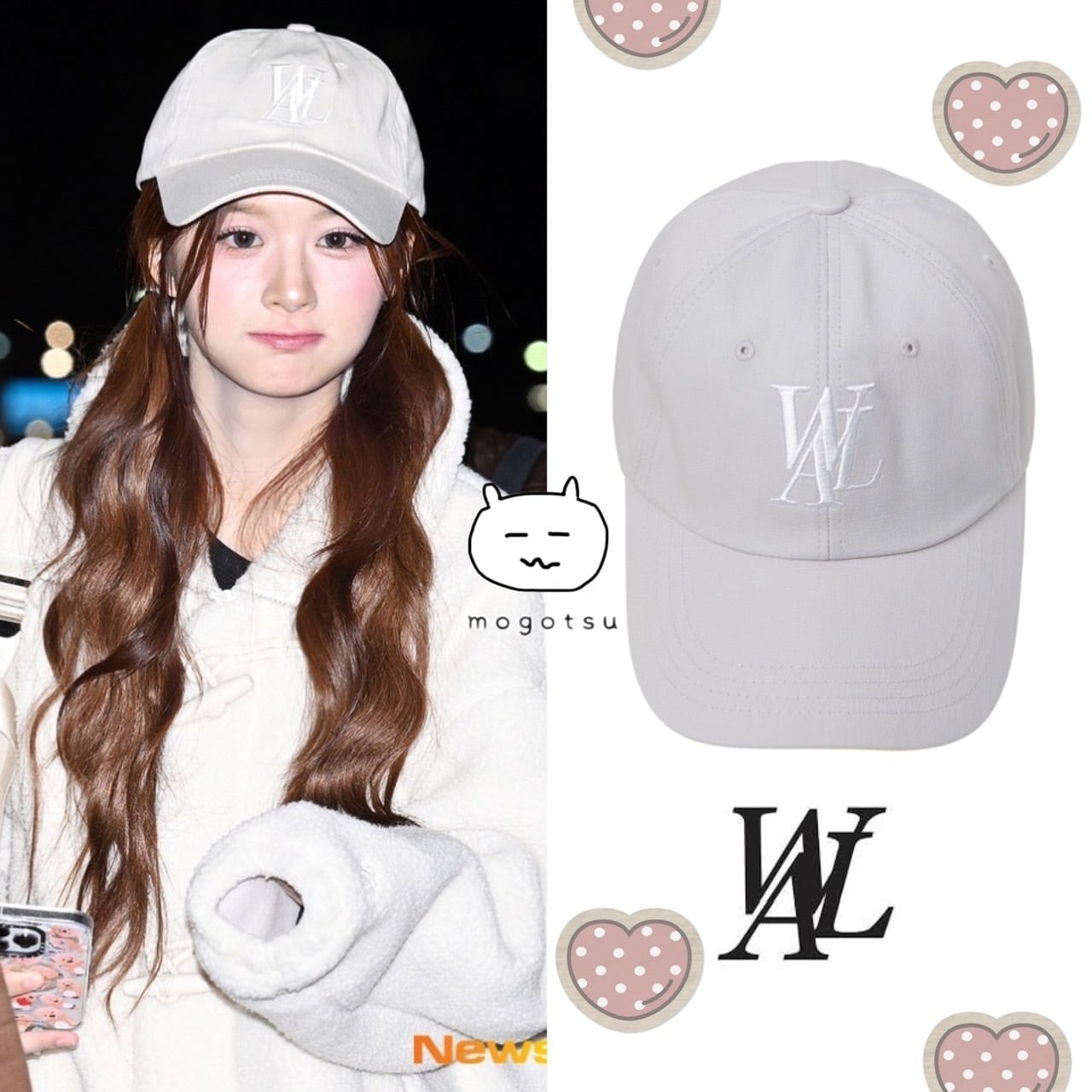 ☆NMIXX ソリュン 着用!!【WOOALONG】Signature Logo ball cap ☆NMIXX ソリュン 着用!!【WOOALONG】Signature Logo ball cap